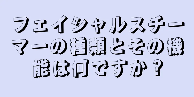 フェイシャルスチーマーの種類とその機能は何ですか？