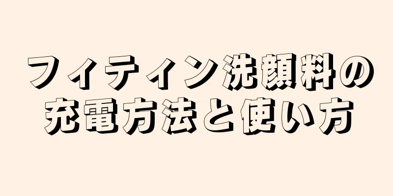フィティン洗顔料の充電方法と使い方