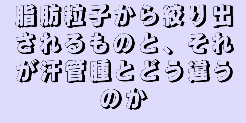 脂肪粒子から絞り出されるものと、それが汗管腫とどう違うのか