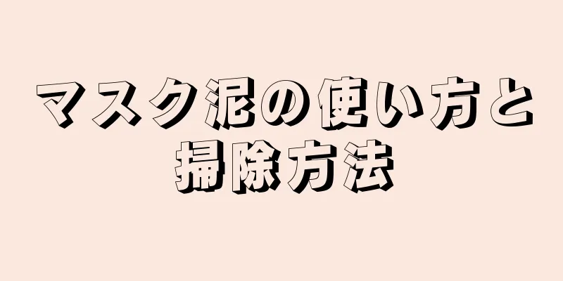 マスク泥の使い方と掃除方法
